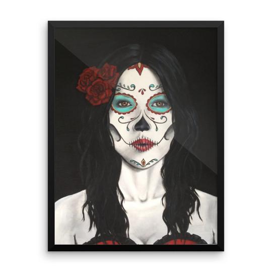Catrina in a Dia de los Muertos (Day of the Dead) design available in t-sirts, mugs, hoodies, totes, prints, socks, and cell phone cases.