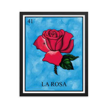 La Rosa Loteria framed print by Pilar Grother