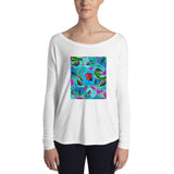 Las Damas Rosa Loteria All-Over Womens Long Sleeve Tee