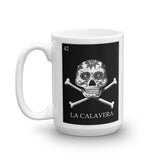 La Calavera Loteria B&W Mug
