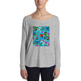 Las Damas Rosa Loteria All-Over Womens Long Sleeve Tee