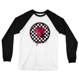 Rosa Dripping Checker Board Men's Long Sleeve Baseball T-Shirt