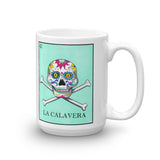 La Calavera Loteria Teal Mug