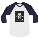 La Calavera Loteria B&W Womens 3/4 sleeve baseball shirt
