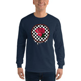 Rosa Dripping Checker Board Men's Long Sleeve T-Shirt