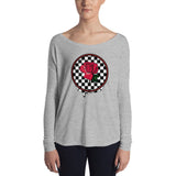 Rosa Dripping Checker Board Women's Long Sleeve Tee