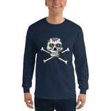 La Calavera Loteria B&W Plain Mens Long Sleeve T-Shirt