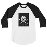 La Calavera Loteria B&W Womens 3/4 sleeve baseball shirt