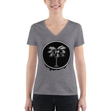 Palma Drip B&W Women's V-neck Tee