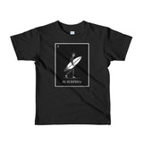 Black Kids 2-6 yrs t-shirt Black and White El Surfista (Surfer) Loteria Day of the Dead by Pilar Grother