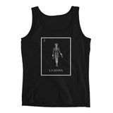 La Dama black & white women's black tank by pilar grother