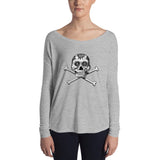 La Calavera Loteria B&W Plain Womens Long Sleeve Tee
