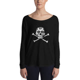 La Calavera Loteria B&W Plain Womens Long Sleeve Tee