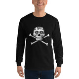 La Calavera Loteria B&W Plain Mens Long Sleeve T-Shirt