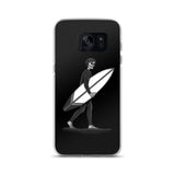 Black and White Samsung Galaxy phone case El Surfista (Surfer) Loteria Day of the Dead by Pilar Grother