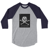 La Calavera Loteria B&W Womens 3/4 sleeve baseball shirt