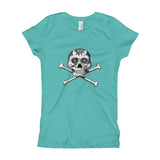 La Calavera Loteria B&W Plain Girl's T-Shirt