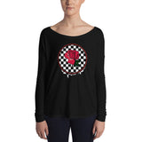 Rosa Dripping Checker Board Women's Long Sleeve Tee