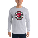 Rosa Dripping Checker Board Men's Long Sleeve T-Shirt