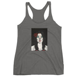 Catrina Dia de los Muertos (Day of the Dead) Women's heather gray racerback tank by Pilar Grother
