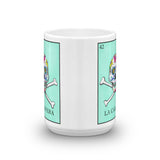 La Calavera Loteria Teal Mug