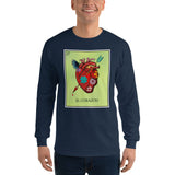 El Corazon Loteria Mens Long Sleeve T-Shirt