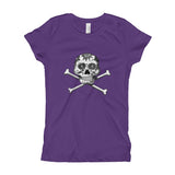 La Calavera Loteria B&W Plain Girl's T-Shirt