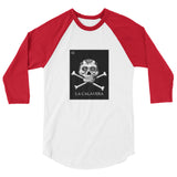 La Calavera Loteria B&W Womens 3/4 sleeve baseball shirt