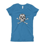 La Calavera Loteria B&W Plain Girl's T-Shirt