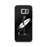 Black and White Samsung Galaxy phone case El Surfista (Surfer) Loteria Day of the Dead by Pilar Grother