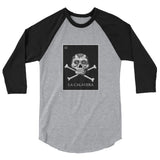 La Calavera Loteria B&W Womens 3/4 sleeve baseball shirt