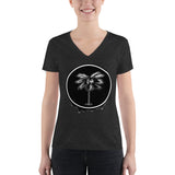 Palma Drip B&W Women's V-neck Tee