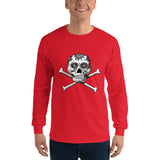 La Calavera Loteria B&W Plain Mens Long Sleeve T-Shirt