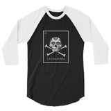 La Calavera Loteria B&W Womens 3/4 sleeve baseball shirt