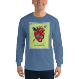 El Corazon Loteria Mens Long Sleeve T-Shirt