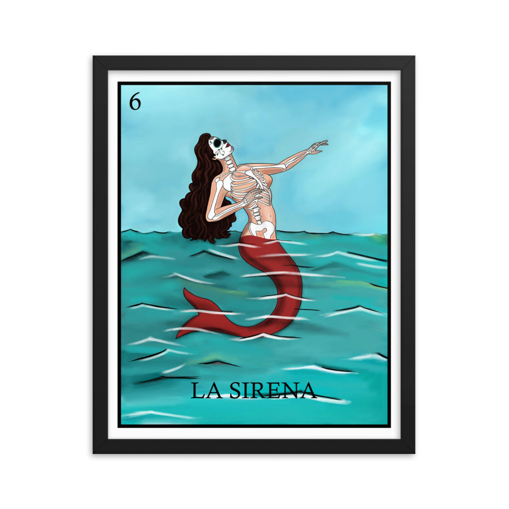 La Sirena Loteria Cards the Mermaid Mexican Bingo Art Print Poster Many  Sizes 