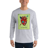 El Corazon Loteria Mens Long Sleeve T-Shirt