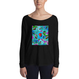 Las Damas Rosa Loteria All-Over Womens Long Sleeve Tee