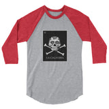 La Calavera Loteria B&W Womens 3/4 sleeve baseball shirt