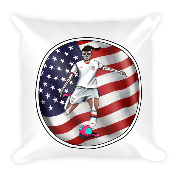 La Futbolista USA Women's Soccer pillow by Pilar Grother 