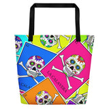 La Calavera Loteria Pop All-over Beach Bag