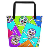 La Calavera Loteria Pop All-over Beach Bag