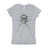 La Calavera Loteria B&W Plain Girl's T-Shirt