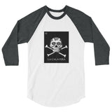 La Calavera Loteria B&W Womens 3/4 sleeve baseball shirt