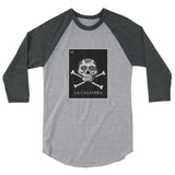 La Calavera Loteria B&W Womens 3/4 sleeve baseball shirt