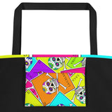 La Calavera Loteria Pop Beach Bag