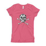 La Calavera Loteria B&W Plain Girl's T-Shirt