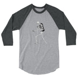 El Senderista (Hiker) Skeleton Women's 3/4 sleeve raglan shirt