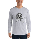 La Calavera Loteria B&W Plain Mens Long Sleeve T-Shirt