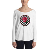 Rosa Dripping Checker Board Women's Long Sleeve Tee